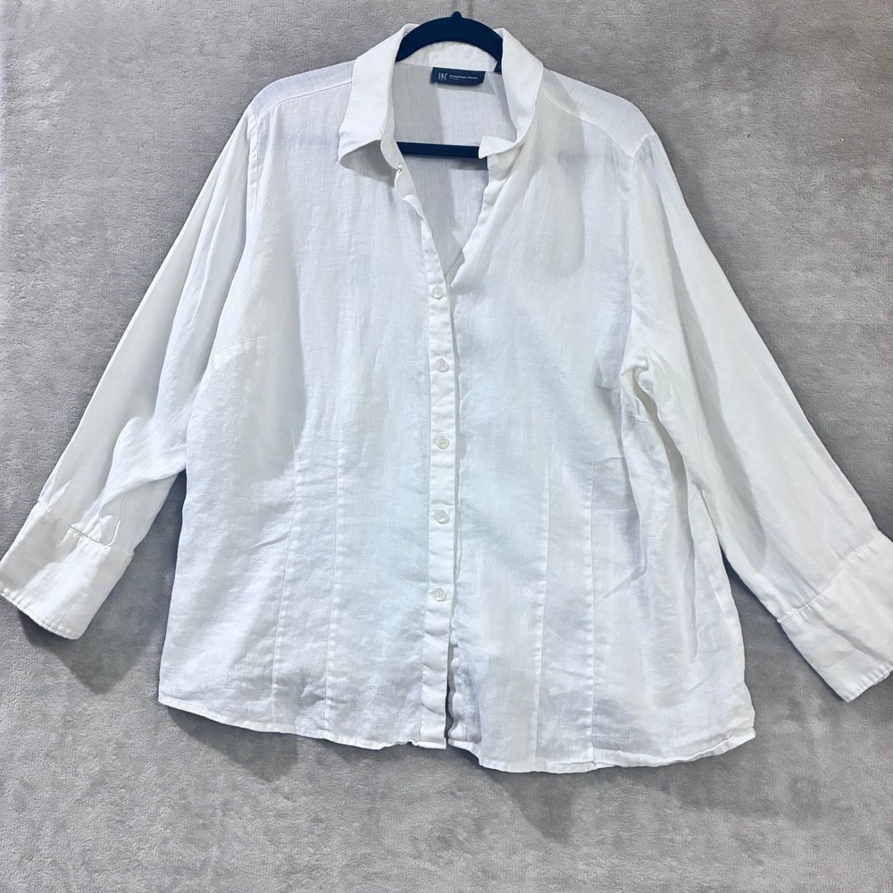 INC Linen Shirt 18W Lagenlook Coastal Capsule Quiet Luxury Natural Timeless Chic